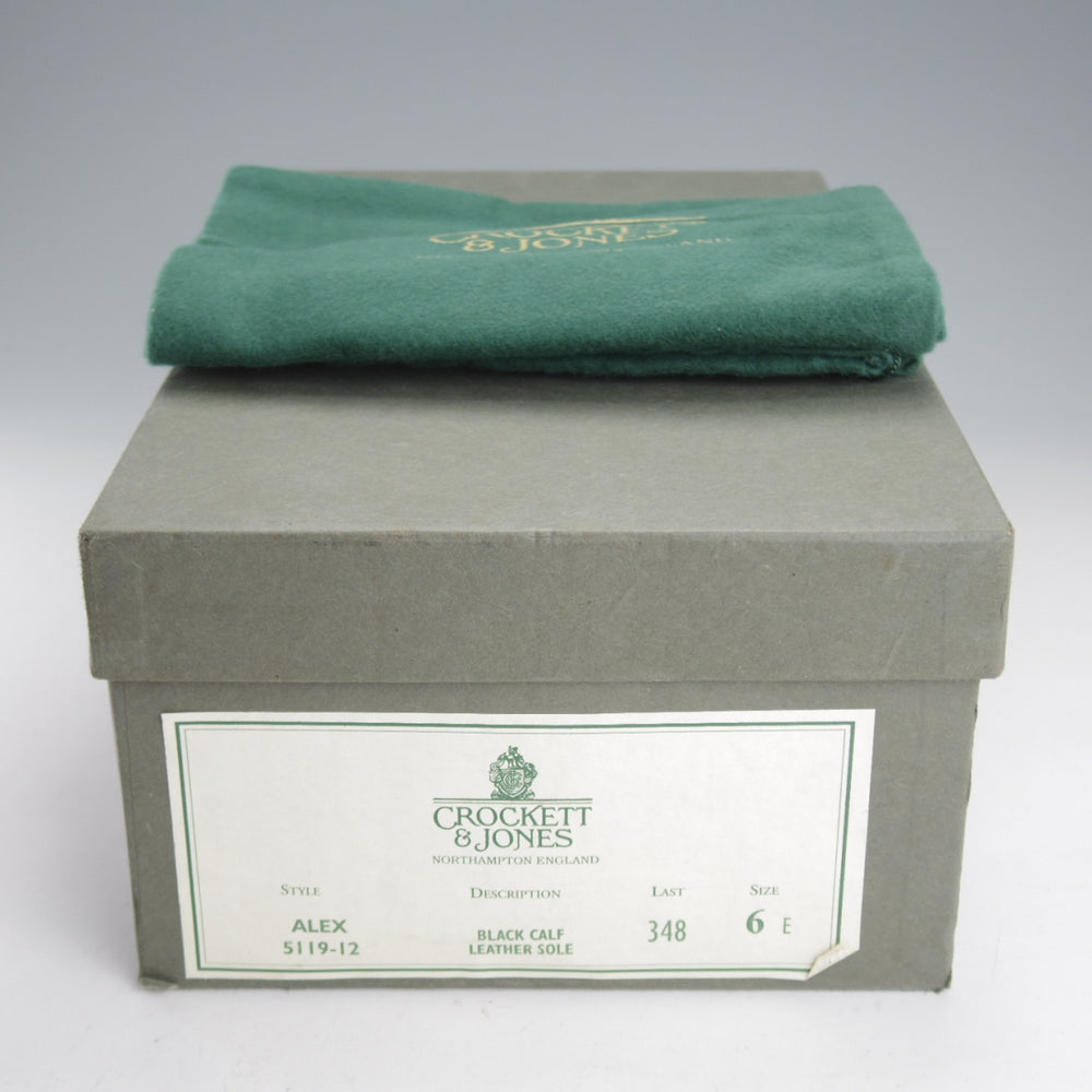 極美品★クロケット&ジョーンズ 6E【定価￥143,000-★ALEX/アレックス/348ラスト】ホールカット/カーフ/黒/メンズ/Crockett&Jones★o346