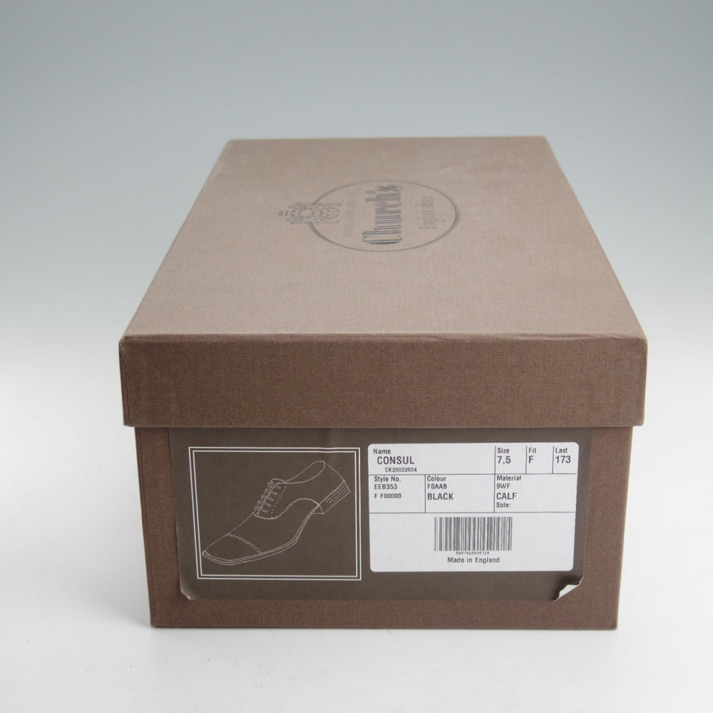 極上★チャーチ 75F/UK7.5【定価￥181,500-★コンサル/CONSUL】173ラスト/ストレートチップ/カーフ/黒/メンズ/Church's★n833