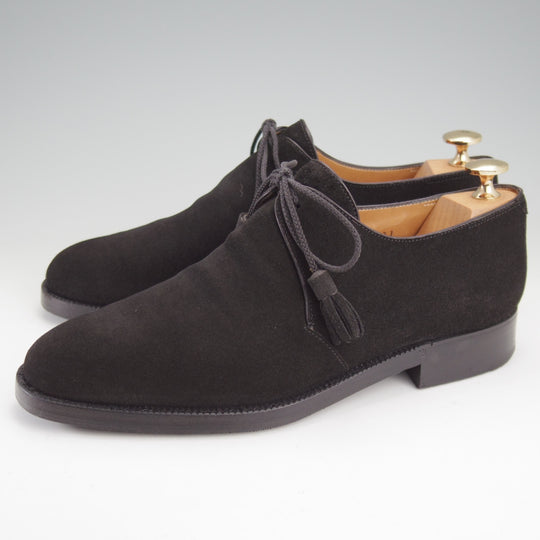 極上★(仏)ベルルッティ SIZE 6【ブラックラピド製法★プレーントゥ/Vフロント】スエード/黒/メンズ/Berluti★n835