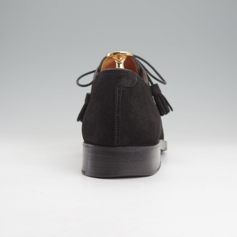 極上★(仏)ベルルッティ SIZE 6【ブラックラピド製法★プレーントゥ/Vフロント】スエード/黒/メンズ/Berluti★n835