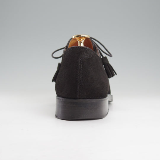 極上★(仏)ベルルッティ SIZE 6【ブラックラピド製法★プレーントゥ/Vフロント】スエード/黒/メンズ/Berluti★n835