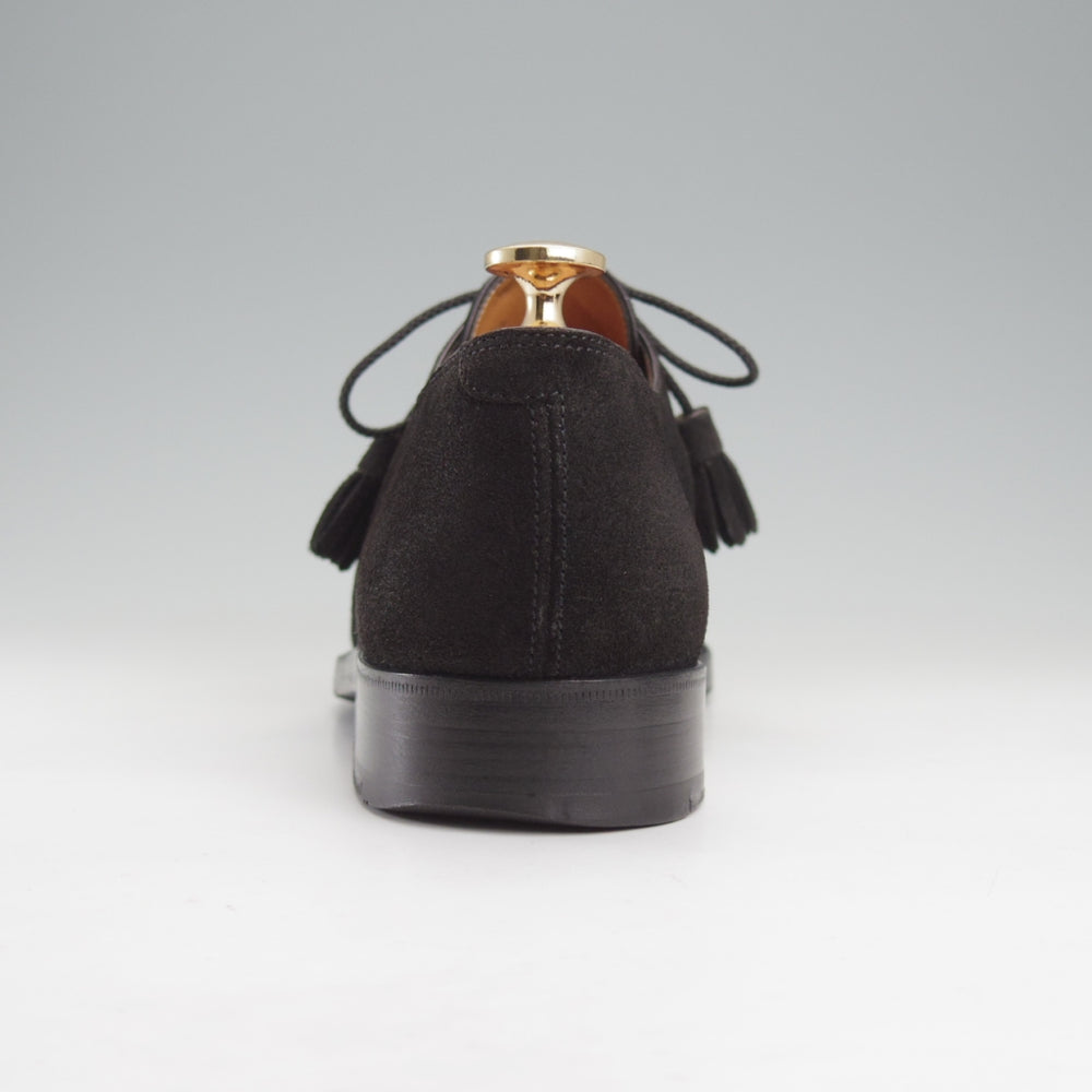 極上★(仏)ベルルッティ SIZE 6【ブラックラピド製法★プレーントゥ/Vフロント】スエード/黒/メンズ/Berluti★n835