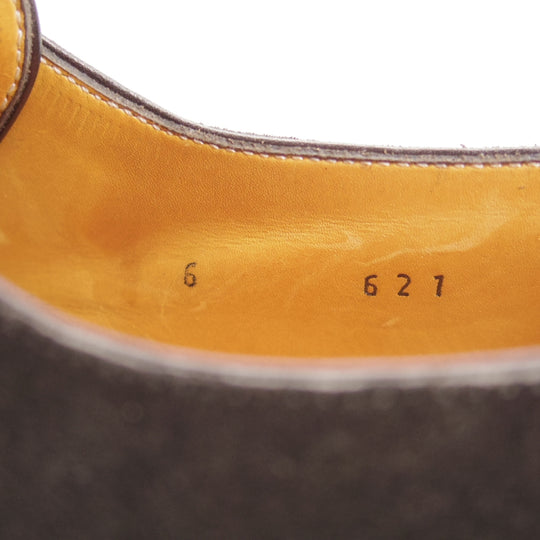 極上★(仏)ベルルッティ SIZE 6【ブラックラピド製法★プレーントゥ/Vフロント】スエード/黒/メンズ/Berluti★n835