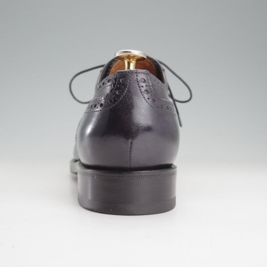 美品★(伊)サントーニ SIZE 6【上級★グッドイヤーウェルテッド製法/セミブローグ】カーフ/濃紺/メンズ/Santoni★o352