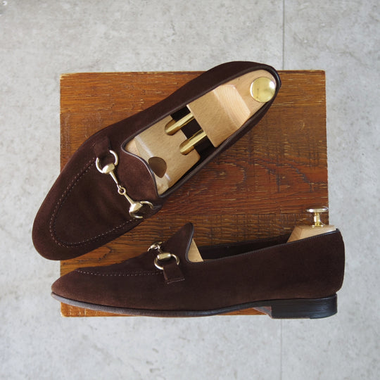 極上★(スペイン製)カルミナ SIZE 6【定価￥79,200-★純正ツリー付/ビットローファー/80670】UETAMラスト/スエード/濃茶/CARMINA★p489
