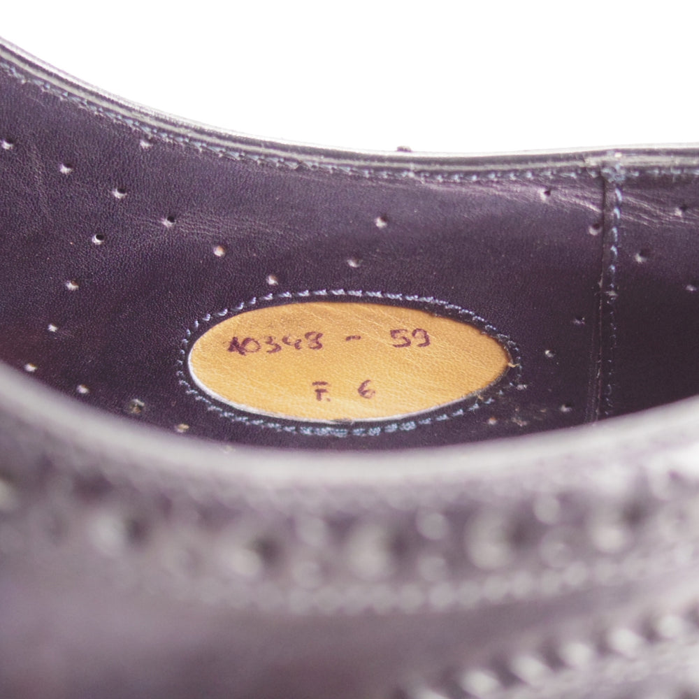 美品★(伊)サントーニ SIZE 6【上級★グッドイヤーウェルテッド製法/セミブローグ】カーフ/濃紺/メンズ/Santoni★o352