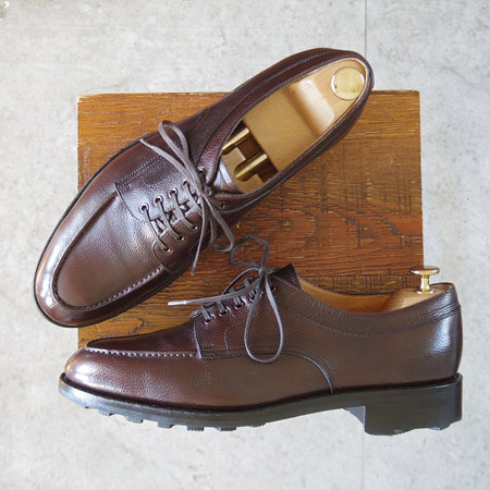 美品★三陽山長 SIZE 8【定価￥88,000-★リッジウェイソール/兼三郎/R2021ラスト】Uチップ/グレインレザー/濃茶/メンズ/KENZABURO★p491