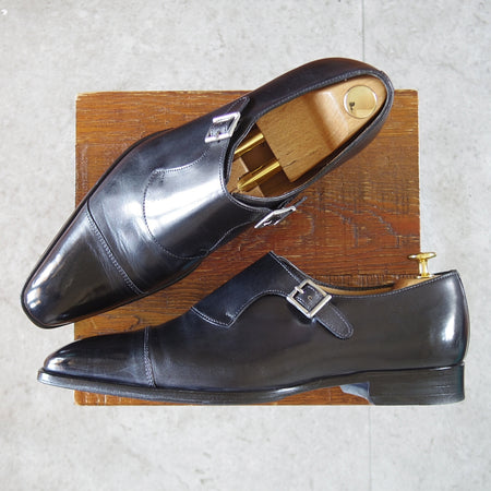 美品★(伊)フランチェスコ・ベニーニョ SIZE 8.5【★モンクストラップ/黒】カーフ/メンズ/Francesco Benigno★o906