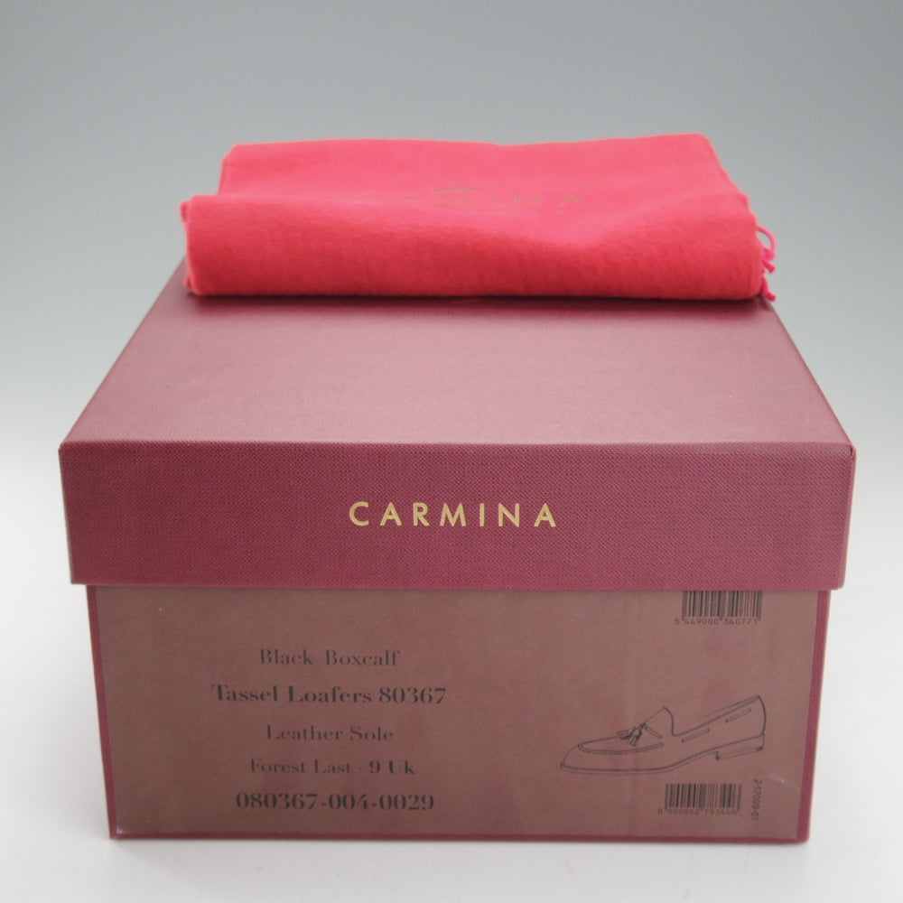 美品★(スペイン製)カルミナ SIZE 9【定価￥94,600-★タッセルローファー/80367】FORESTラスト/ボックスカーフ/黒/メンズ/CARMINA★o353