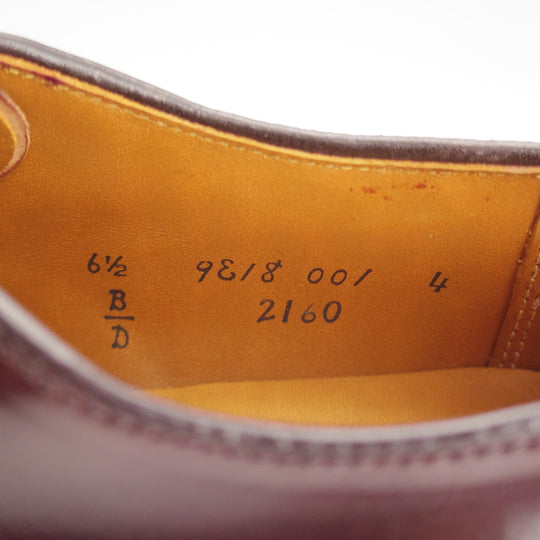 未使用★オールデン 6.5D【定価￥220,000-★コードバン/2160/アバディーンラスト】ストレートチップ/バーガンディー/赤茶/ALDEN★o354