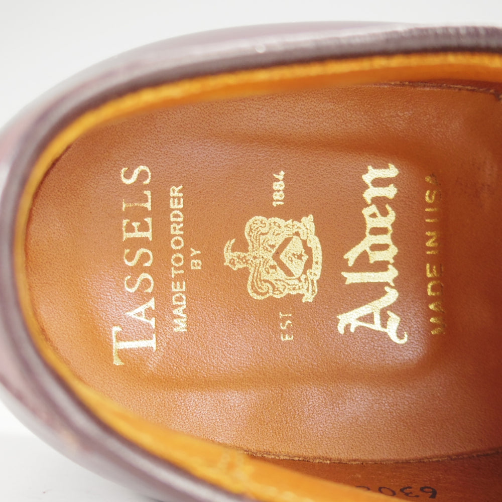 極美品★オールデン 7D【貴重★トゥルーフレアラスト仕様のVチップ/コードバン/(香港)TASSELS別注】63088/赤茶/メンズ/ALDEN★n838