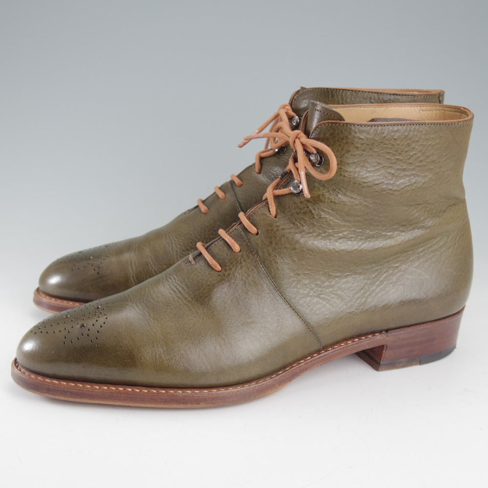 極上★(浅草)hand sewn welted boot maker o.e.(レディース) 25cm程度【ハンドソーンウェルテッド製法★ブーツ】オリーブ/カーフ★o901