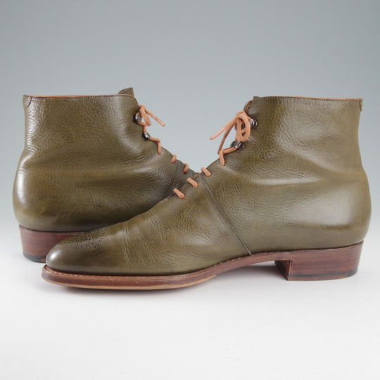 極上★(浅草)hand sewn welted boot maker o.e.(レディース) 25cm程度【ハンドソーンウェルテッド製法★ブーツ】オリーブ/カーフ★o901