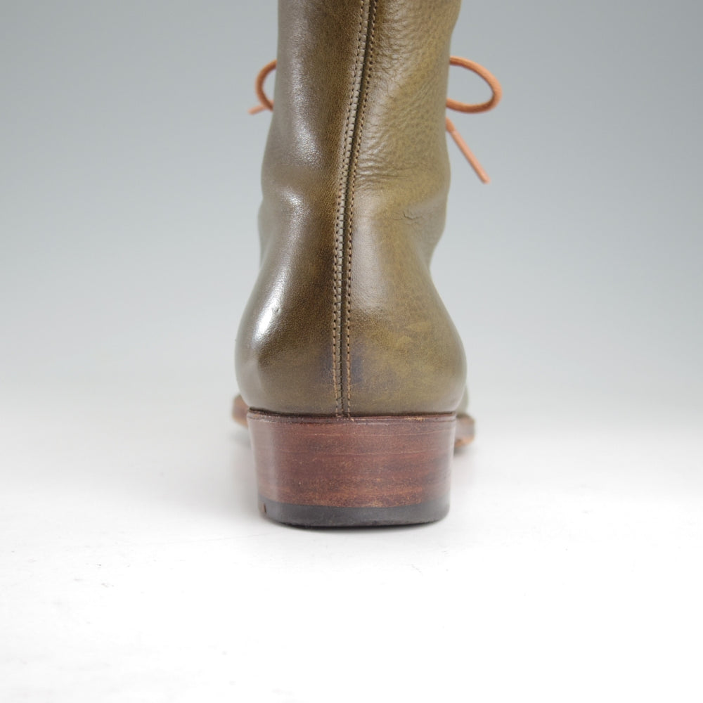 極上★(浅草)hand sewn welted boot maker o.e.(レディース) 25cm程度【ハンドソーンウェルテッド製法★ブーツ】オリーブ/カーフ★o901