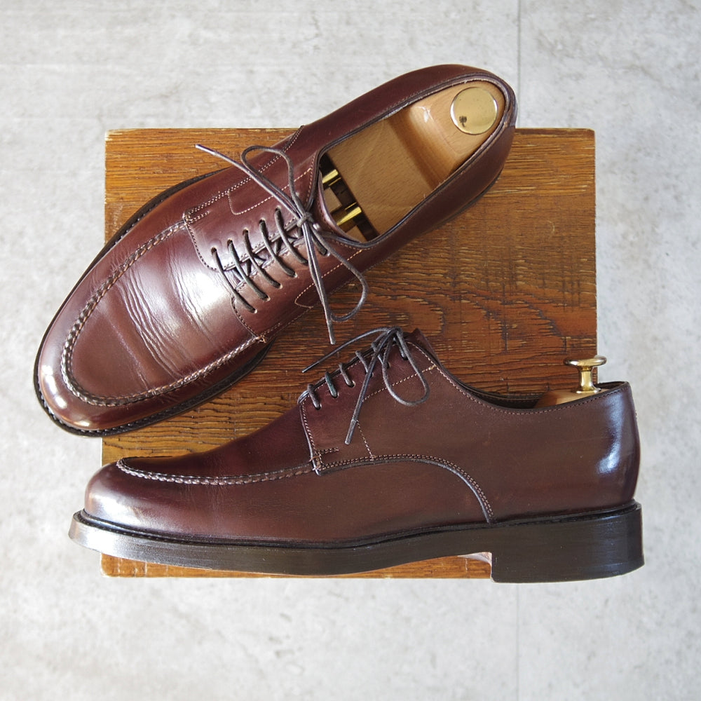 美品★(伊)サントーニ SIZE 6.5【ブラックラピド製法★Uチップ/オイルドレザー】濃茶/メンズ/Santoni★o362