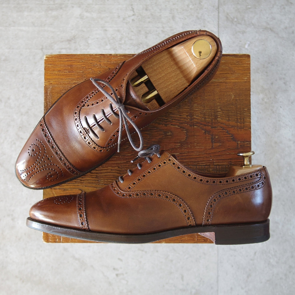 極上★クロケット&ジョーンズ 8E【定価￥121,000-★COVENTRY/セミブローグ】コベントリー/341ラスト/カーフ/濃茶/Crockett&Jones★o364