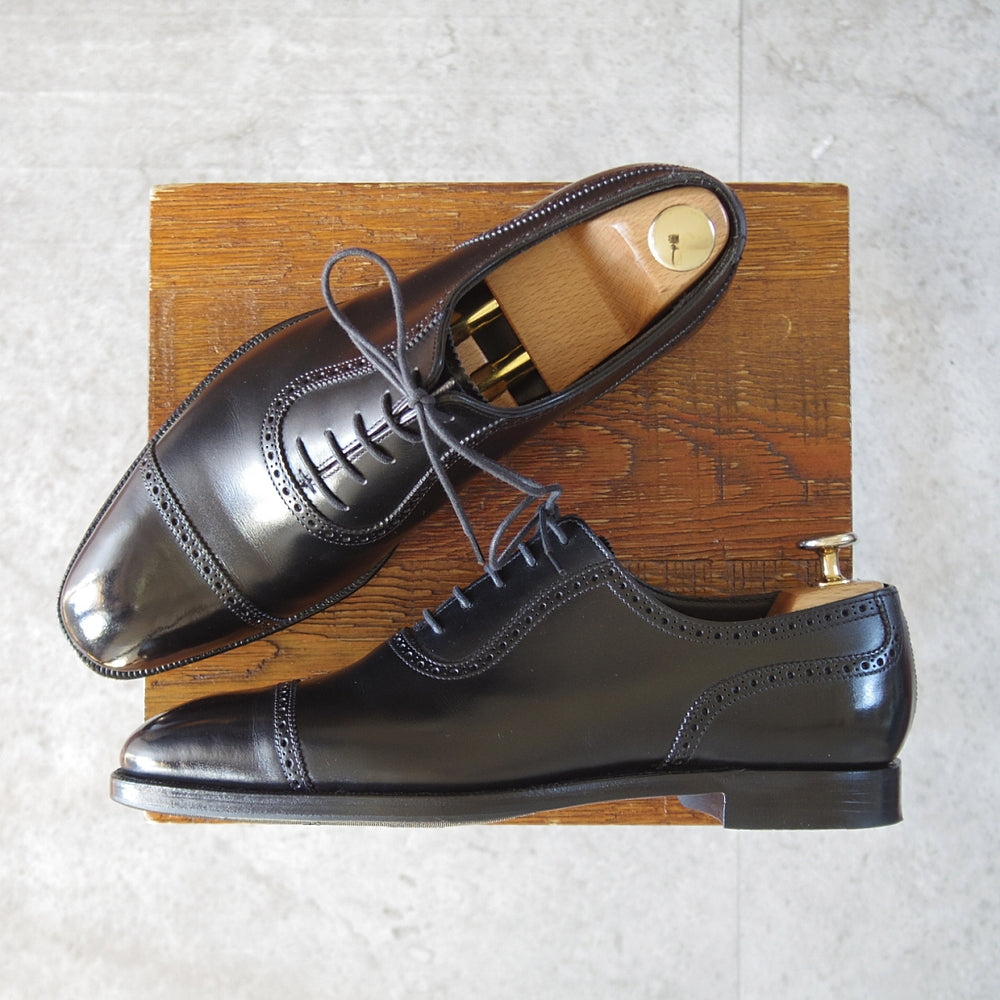 極美品★クロケット&ジョーンズ 6D【ハンドグレードライン★ALBANY/337ラスト】クォーターブローグ/カーフ/黒/Crockett&Jones★o365