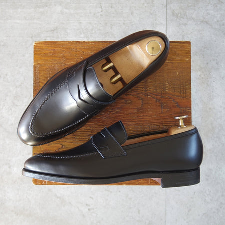 未使用★クロケット&ジョーンズ 7D【現行定価10万円以上★SYDNEY/コインローファー】バーニーズNY別注/341ラスト/黒/Crockett&Jones★o368