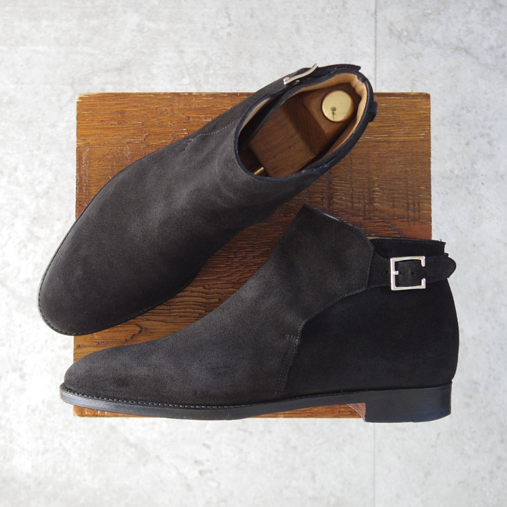 美品★ジョンロブ 6E【定価￥324,500-★ショート丈のジョッパーブーツ/NEWLYN】8695ラスト/TENSILE/スエード/黒/メンズ/JOHN LOBB★o370