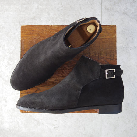 美品★ジョンロブ 6E【定価￥324,500-★ショート丈のジョッパーブーツ/NEWLYN】8695ラスト/TENSILE/スエード/黒/メンズ/JOHN LOBB★o370