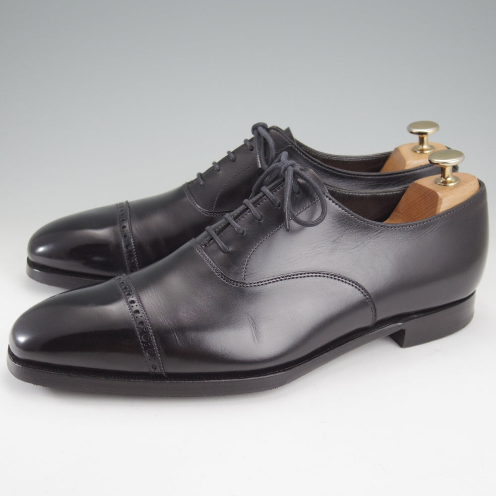 美品★クロケット&ジョーンズ 8.5E【ハンドグレードライン★パンチドキャップトゥ/ALDGATE】カーフ/黒/Crockett&Jones★n841