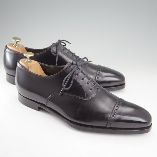 美品★クロケット&ジョーンズ 8.5E【ハンドグレードライン★パンチドキャップトゥ/ALDGATE】カーフ/黒/Crockett&Jones★n841