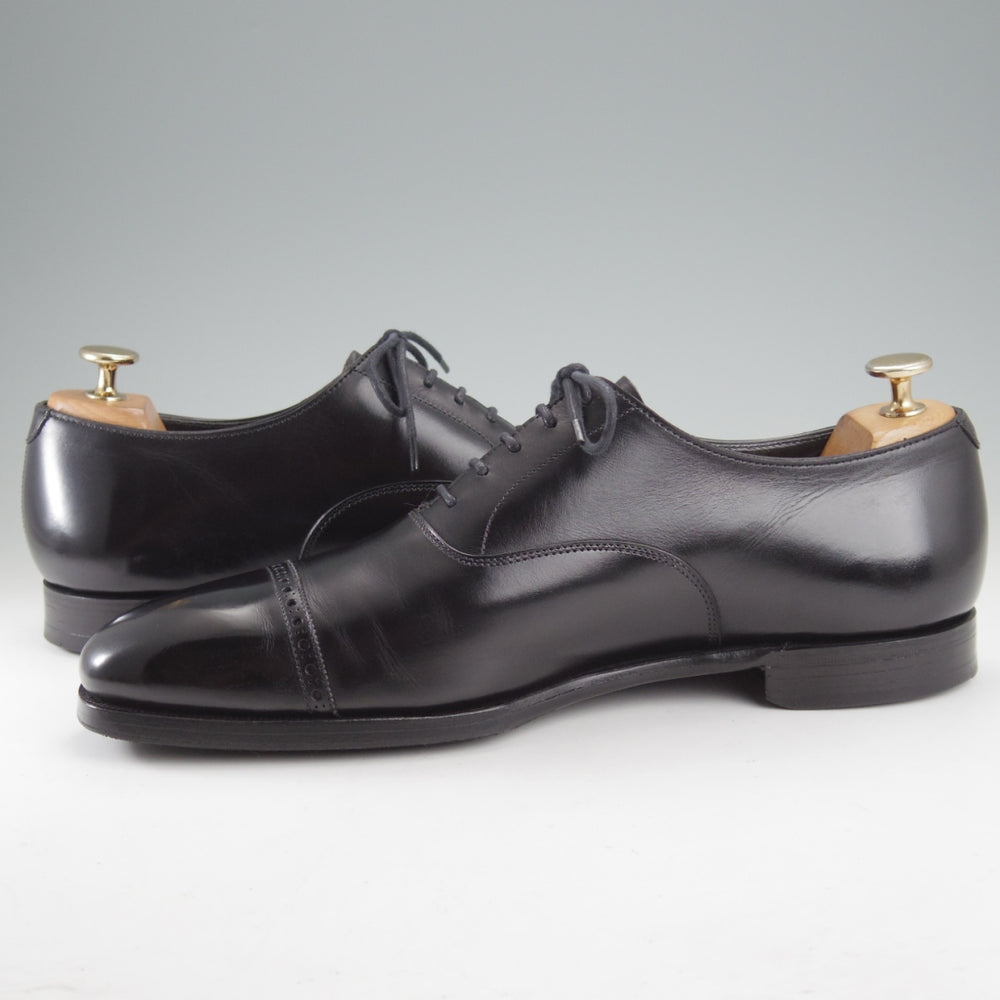 美品★クロケット&ジョーンズ 8.5E【ハンドグレードライン★パンチドキャップトゥ/ALDGATE】カーフ/黒/Crockett&Jones★n841