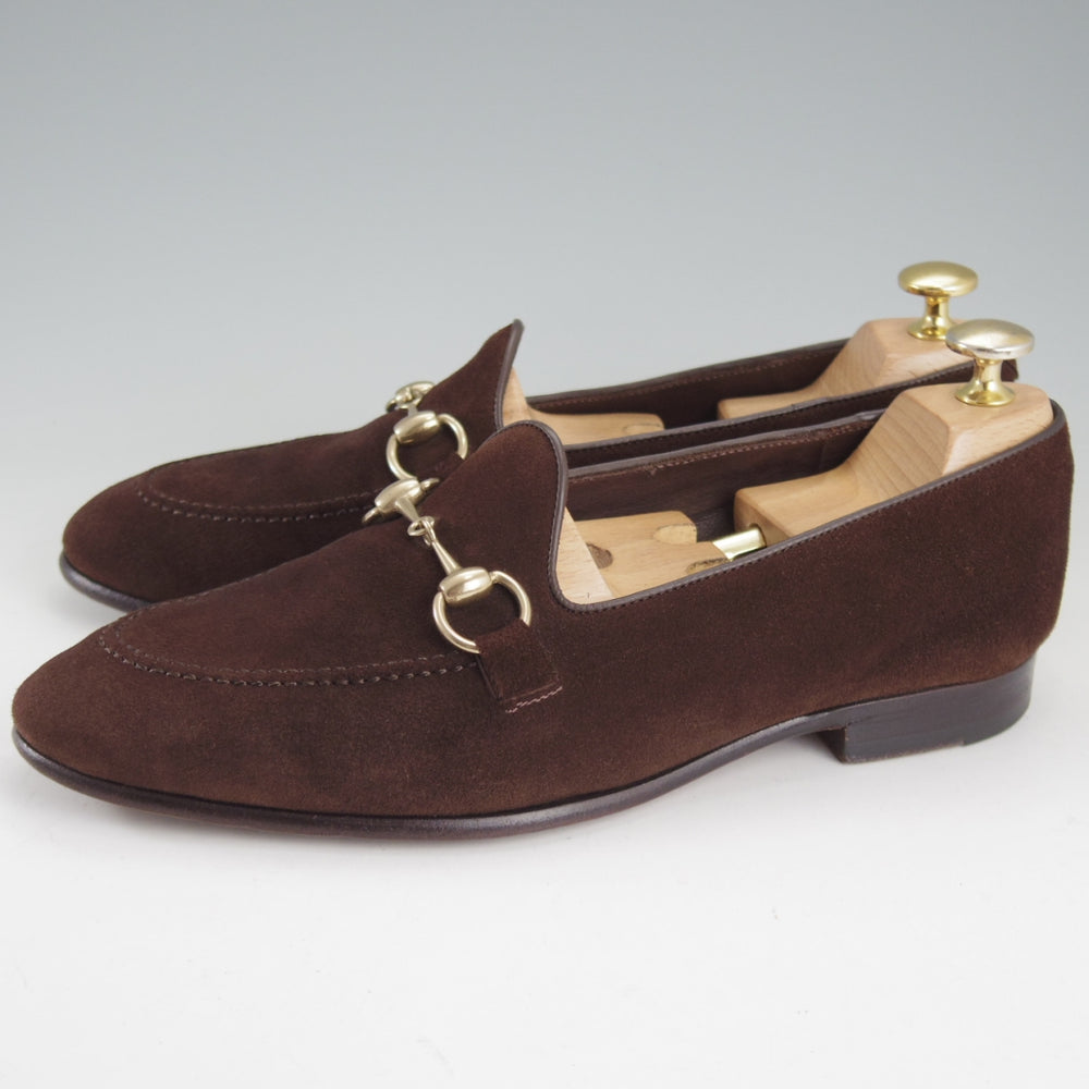 極上★(スペイン製)カルミナ SIZE 6【定価￥79,200-★純正ツリー付/ビットローファー/80670】UETAMラスト/スエード/濃茶/CARMINA★p489