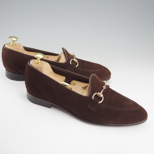 極上★(スペイン製)カルミナ SIZE 6【定価￥79,200-★純正ツリー付/ビットローファー/80670】UETAMラスト/スエード/濃茶/CARMINA★p489