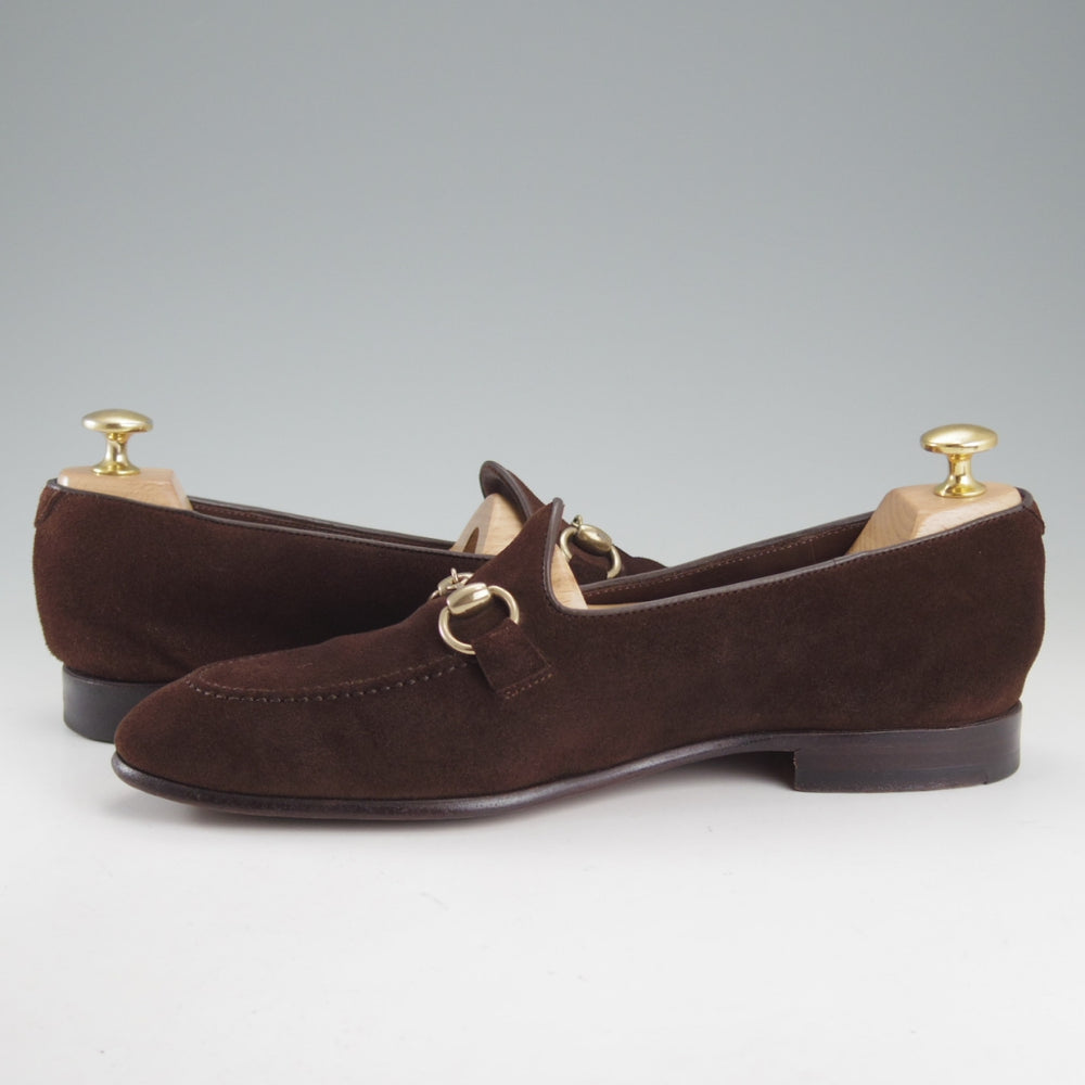 極上★(スペイン製)カルミナ SIZE 6【定価￥79,200-★純正ツリー付/ビットローファー/80670】UETAMラスト/スエード/濃茶/CARMINA★p489