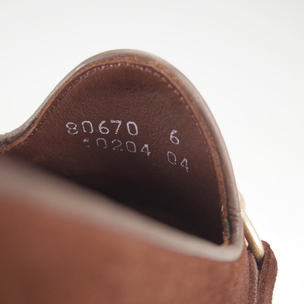 極上★(スペイン製)カルミナ SIZE 6【定価￥79,200-★純正ツリー付/ビットローファー/80670】UETAMラスト/スエード/濃茶/CARMINA★p489