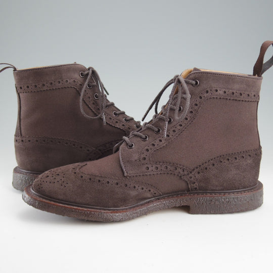 極上★トリッカーズ SIZE 8【現行定価14万円以上★カントリーブーツ/SHIPS別注】スエード×キャンバス/コンビ/濃茶/Tricker's★o358