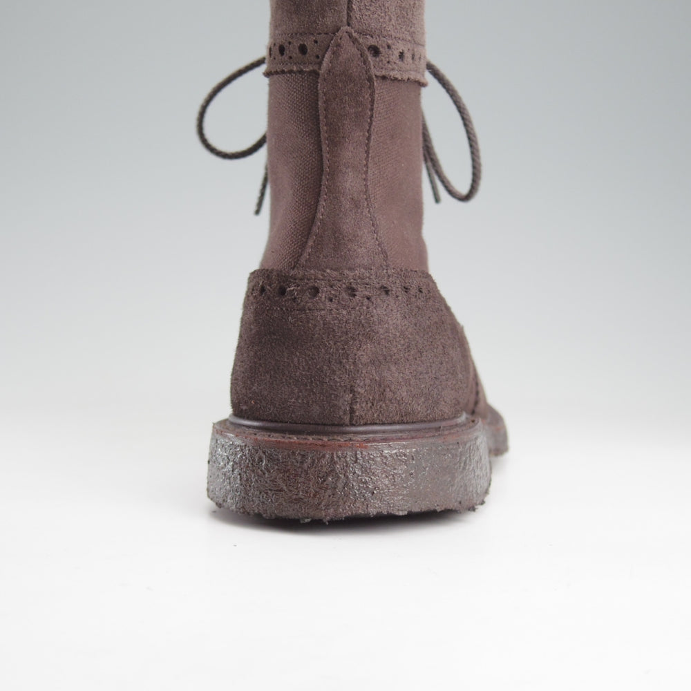 極上★トリッカーズ SIZE 8【現行定価14万円以上★カントリーブーツ/SHIPS別注】スエード×キャンバス/コンビ/濃茶/Tricker's★o358