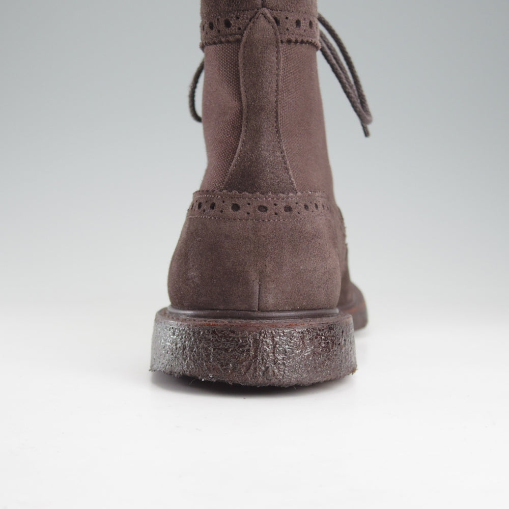 極上★トリッカーズ SIZE 8【現行定価14万円以上★カントリーブーツ/SHIPS別注】スエード×キャンバス/コンビ/濃茶/Tricker's★o358