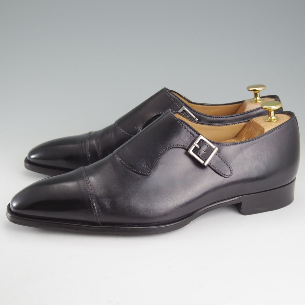 美品★(伊)フランチェスコ・ベニーニョ SIZE 8.5【★モンクストラップ/黒】カーフ/メンズ/Francesco Benigno★o906