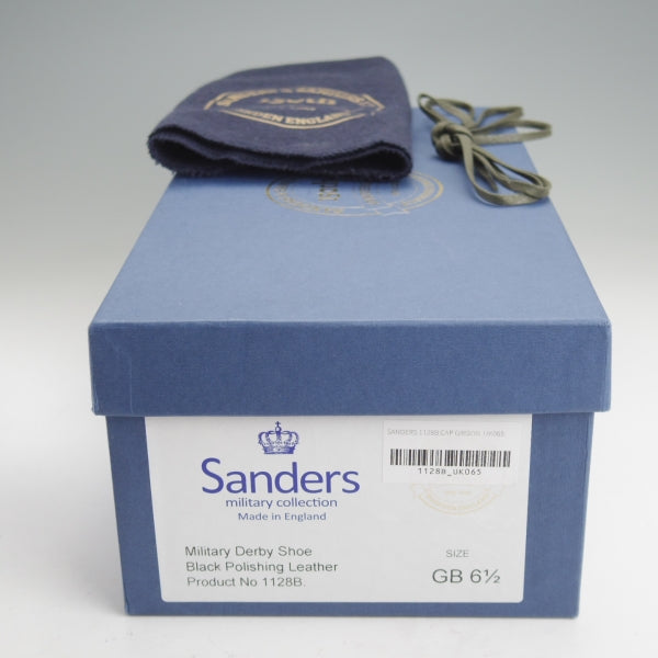 極美品★(英)SANDERS/サンダース SIZE 6.5【定価￥64,900-★ミリタリーコレクション/Military Derby Shoe】ストレートチップ/黒/★n348