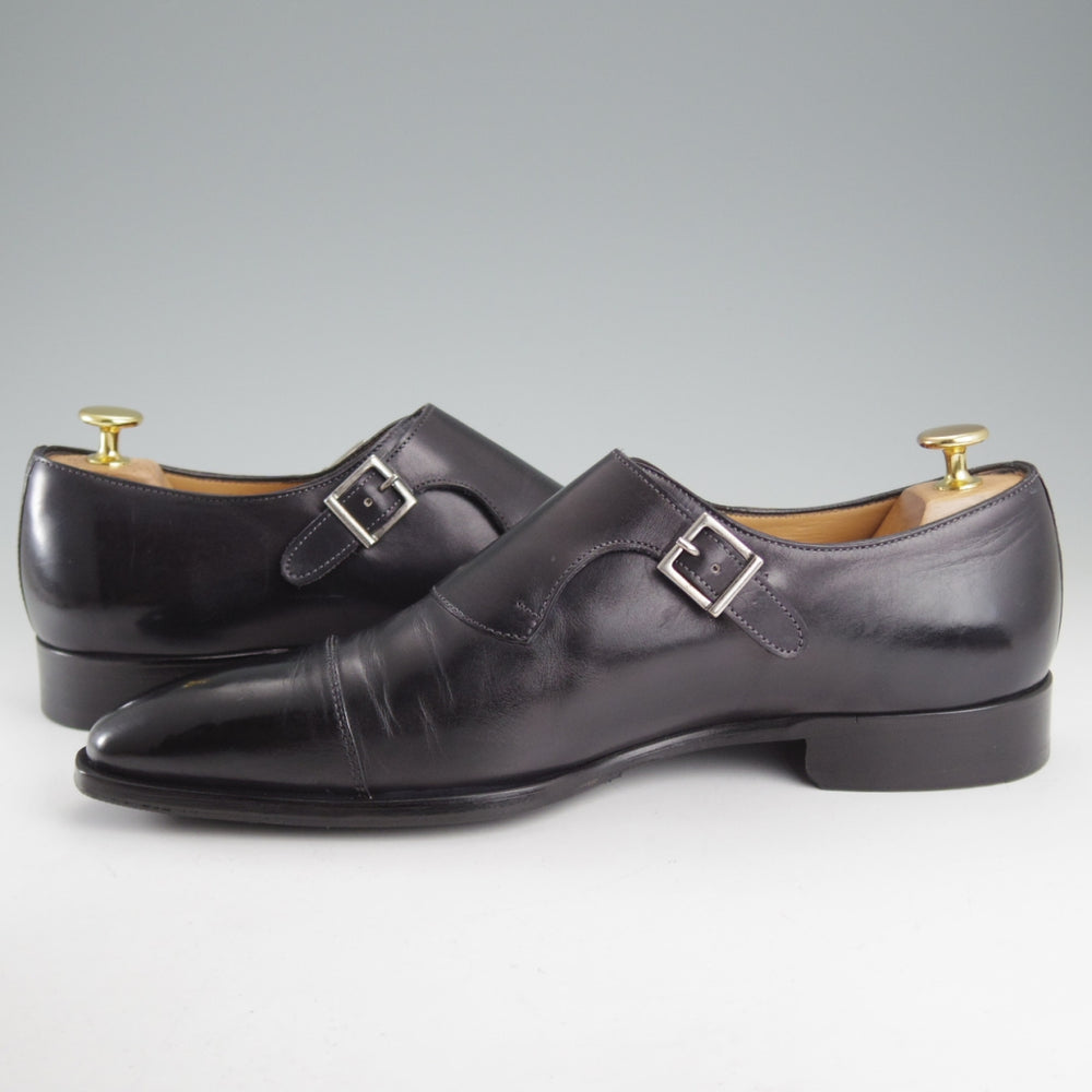 美品★(伊)フランチェスコ・ベニーニョ SIZE 8.5【★モンクストラップ/黒】カーフ/メンズ/Francesco Benigno★o906