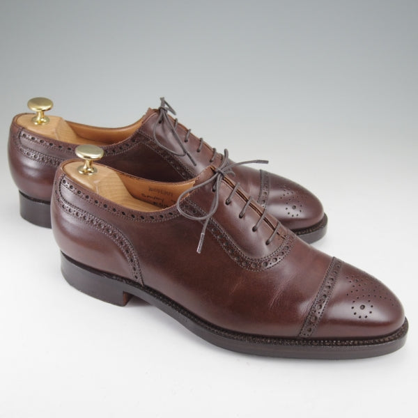 【美品】Crockett & Jones ブラック セミブローグシューズ 中古)クロケット&ジョーンズ/ロイドフットウェア別注/マスター