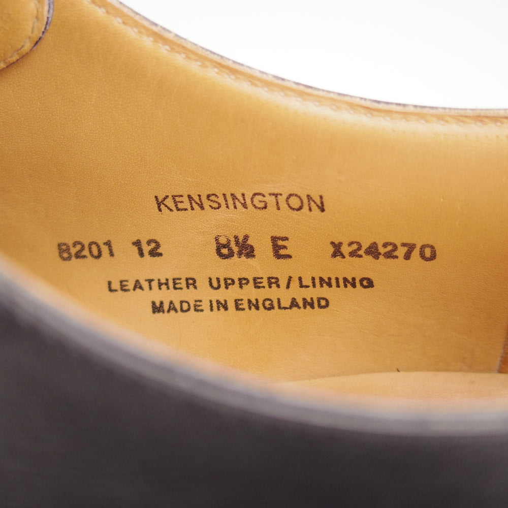 極上★クロケット&ジョーンズ 8.5E【現行定価10万円以上★KENSINGTON/ケンジントン】297ラスト/Uチップ/カーフ/黒/Crockett&Jones★n845