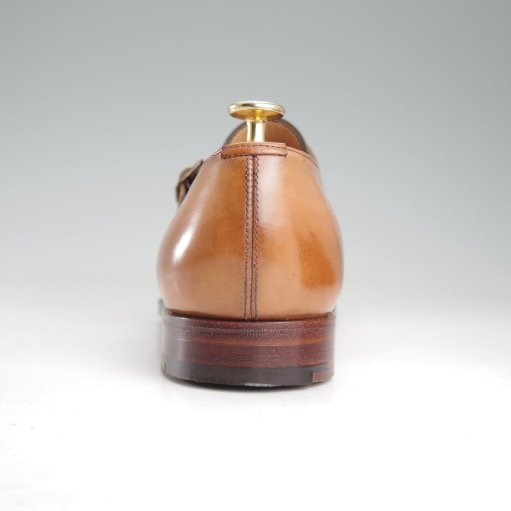 極美品★エドワードグリーン 7.5E【スキンステッチ仕様★ドーバーのモンクストラップタイプ/YARDLEY】808ラスト/カーフ/薄茶★o911