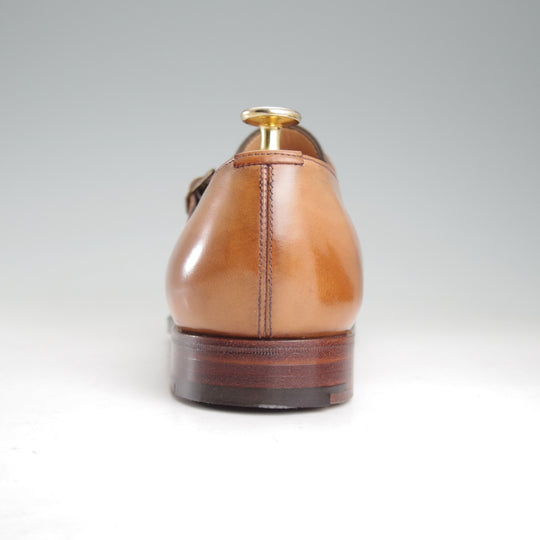 極美品★エドワードグリーン 7.5E【スキンステッチ仕様★ドーバーのモンクストラップタイプ/YARDLEY】808ラスト/カーフ/薄茶★o911