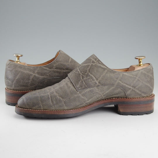 極上★(伊)F.LLIジャコメッティ SIZE 40.5【定価￥145,800-★象革/エレファントレザー/FG353】ダブルモンク/灰/Giacometti★p495