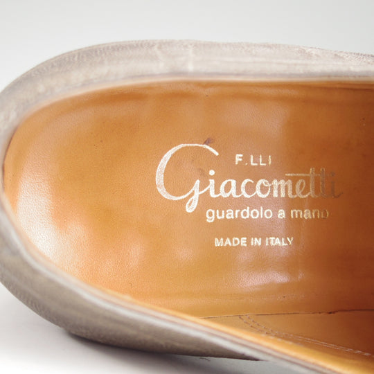 極上★(伊)F.LLIジャコメッティ SIZE 40.5【定価￥145,800-★象革/エレファントレザー/FG353】ダブルモンク/灰/Giacometti★p495
