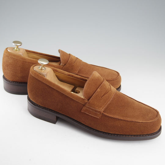 極美品★パラブーツ SIZE 8【現行定価9万円以上★DAX/ダックス】ギャラクシーソール/コインローファー/スエード/茶/Paraboot★o363