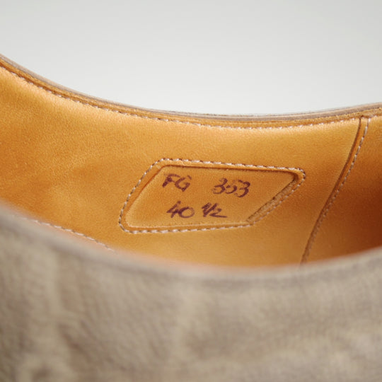 極上★(伊)F.LLIジャコメッティ SIZE 40.5【定価￥145,800-★象革/エレファントレザー/FG353】ダブルモンク/灰/Giacometti★p495