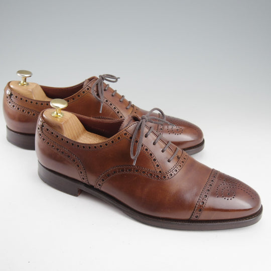 極上★クロケット&ジョーンズ 8E【定価￥121,000-★COVENTRY/セミブローグ】コベントリー/341ラスト/カーフ/濃茶/Crockett&Jones★o364