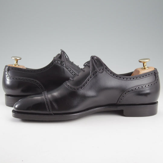 極美品★クロケット&ジョーンズ 6D【ハンドグレードライン★ALBANY/337ラスト】クォーターブローグ/カーフ/黒/Crockett&Jones★o365