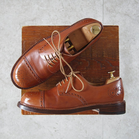 極上★(伊)シルヴァノ・ラッタンジ SIZE 39【ハンドソーンウェルテッド製法★バーニーズNY別注/セミブローグ】茶/Silvano Lattanzi★o920