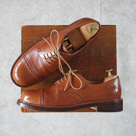 極上★(伊)シルヴァノ・ラッタンジ SIZE 39【ハンドソーンウェルテッド製法★バーニーズNY別注/セミブローグ】茶/Silvano Lattanzi★o920