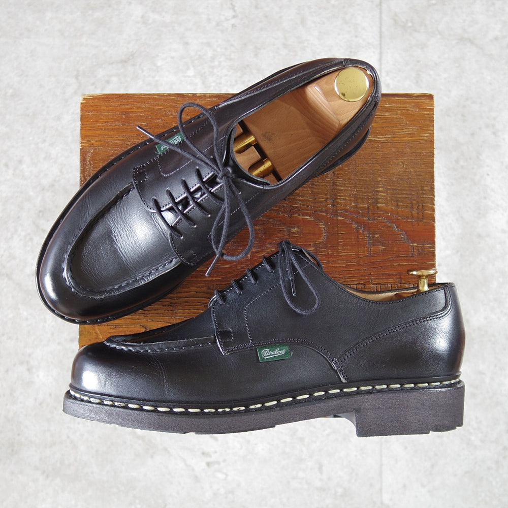 使用数回★パラブーツ SIZE 7.5【定価￥96,800-★シャンボード/CHAMBORD】リスレザー/TEXソール/Uチップ/NOIR/黒/メンズ/Paraboot★n851